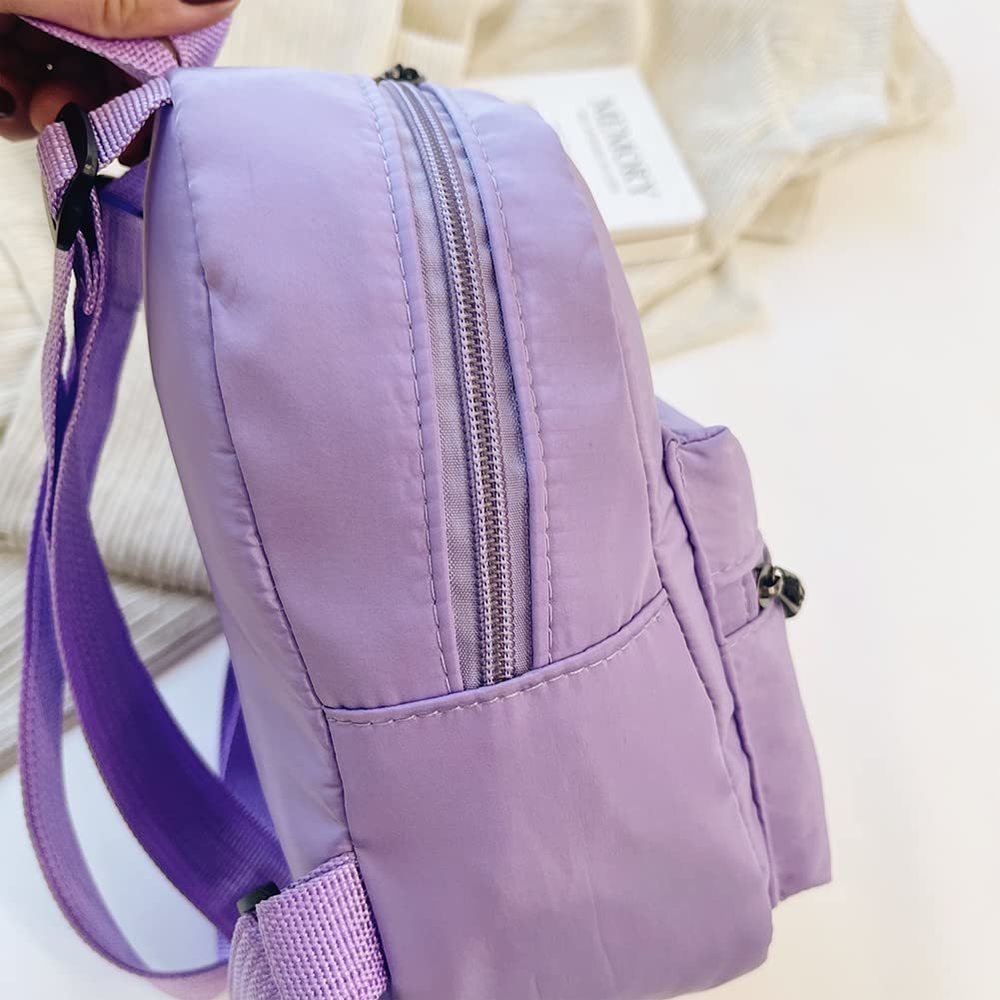 Casual Nylon Mini Backpack Fashion Solid Color Prey Style Female c: - Picture 7 of 8